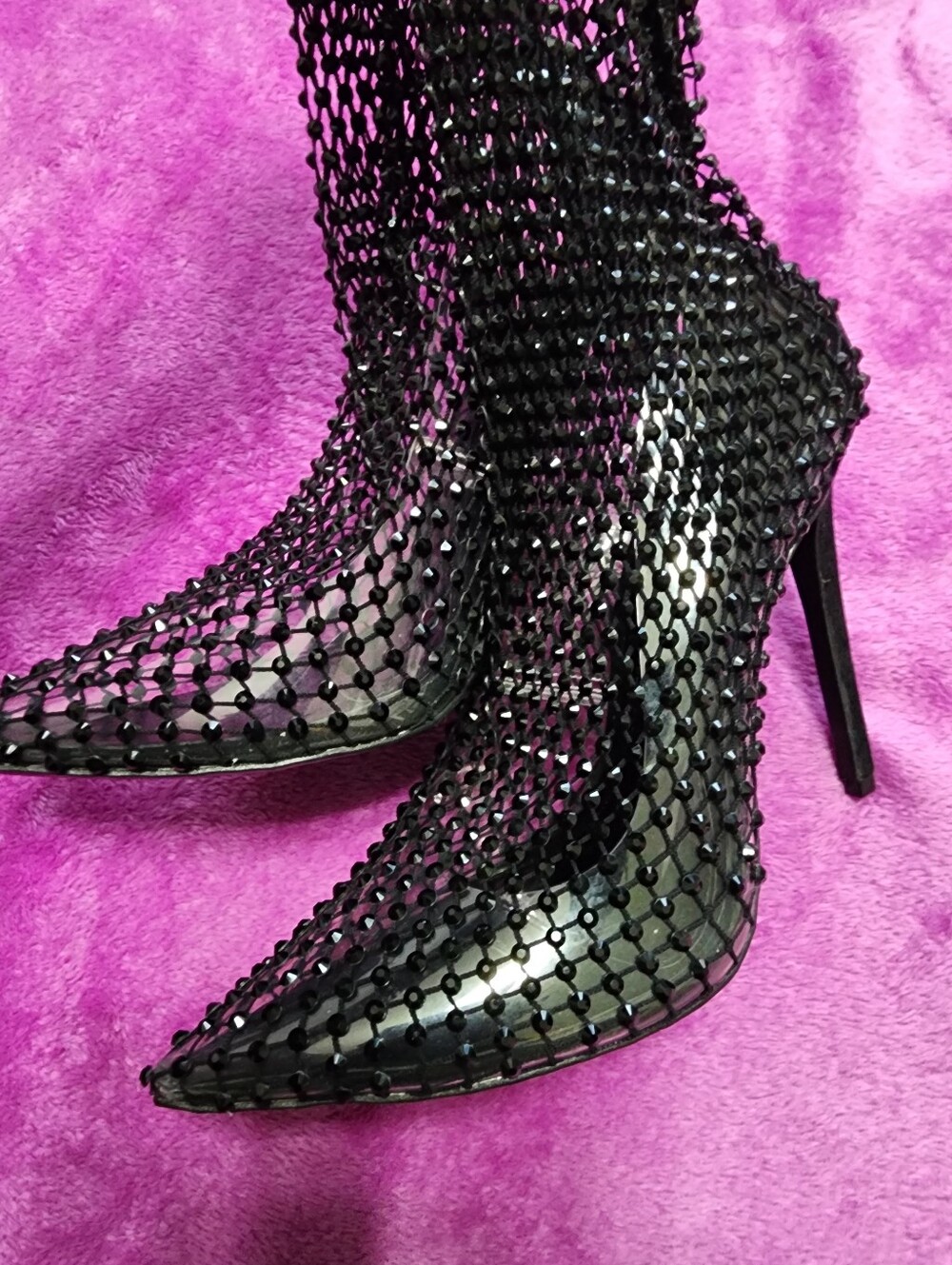 JLO revolve Rhinestone Sock Style Pumps. - Picture 6 of 7